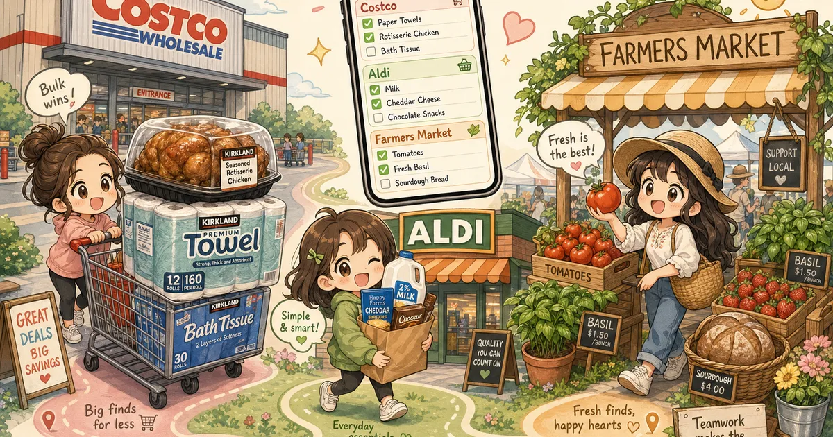 The Multi-Store Grocery Shopping List: One Plan for Costco, Aldi, and the Farmers Market